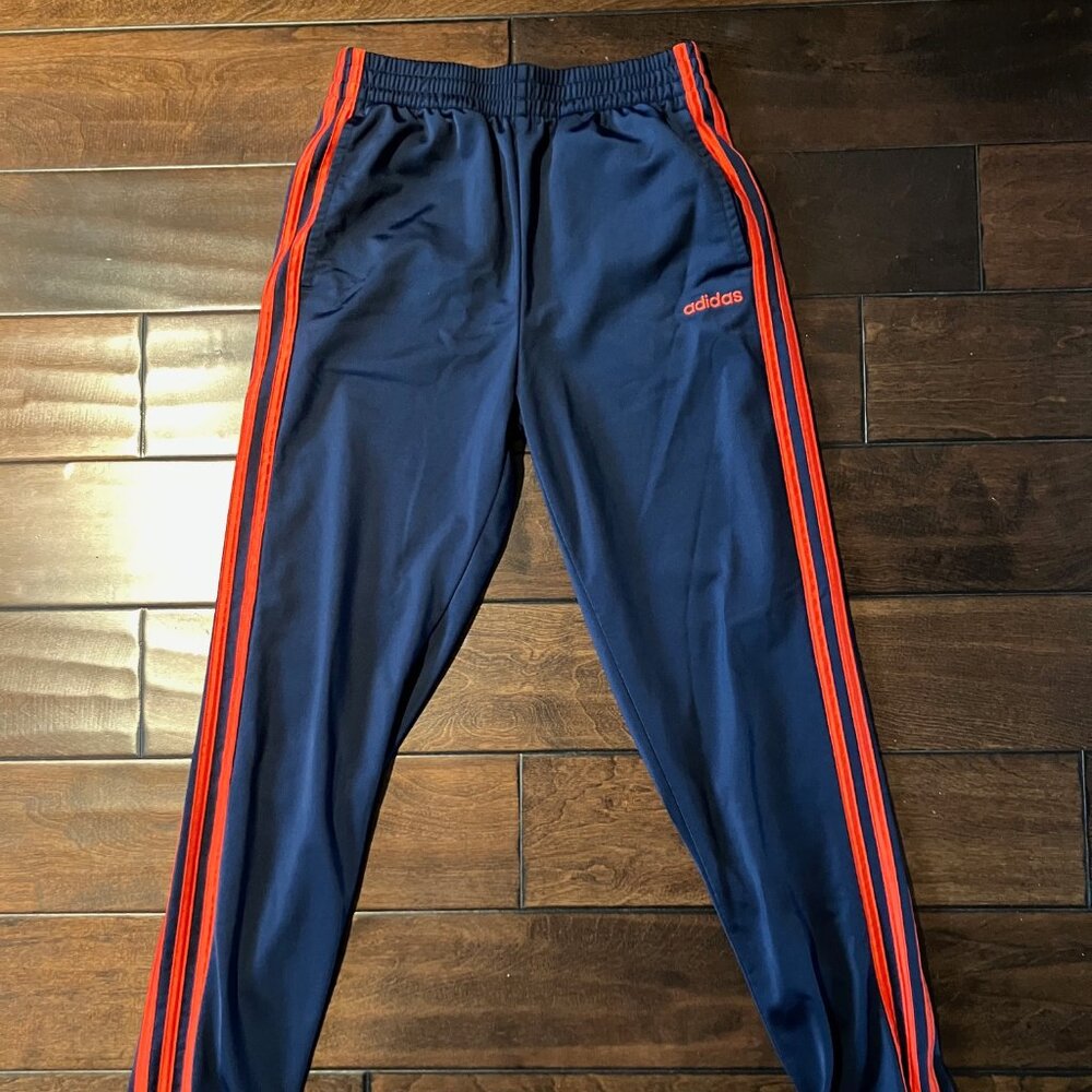 Adidas Navy & Orange Youth Activewear Joggers YL (14/16) Used